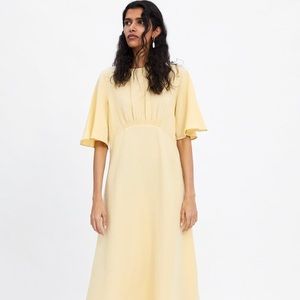 Zara Yellow Linen Maxi Dress